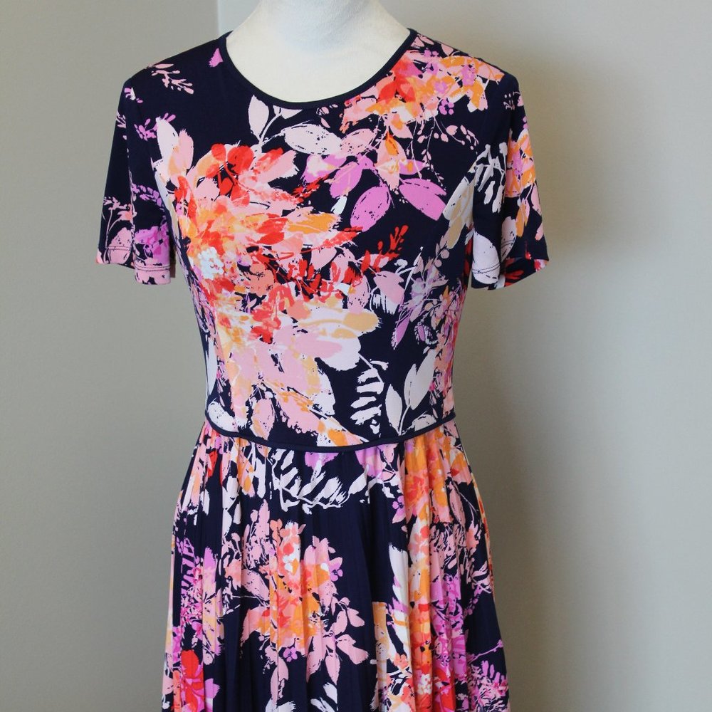 Maggy London Pleated Floral Dress, Size 6P